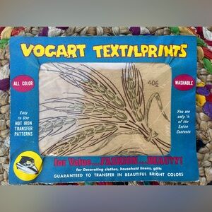 Vintage Vogart Textilprints Wheat Design 8” x 6”